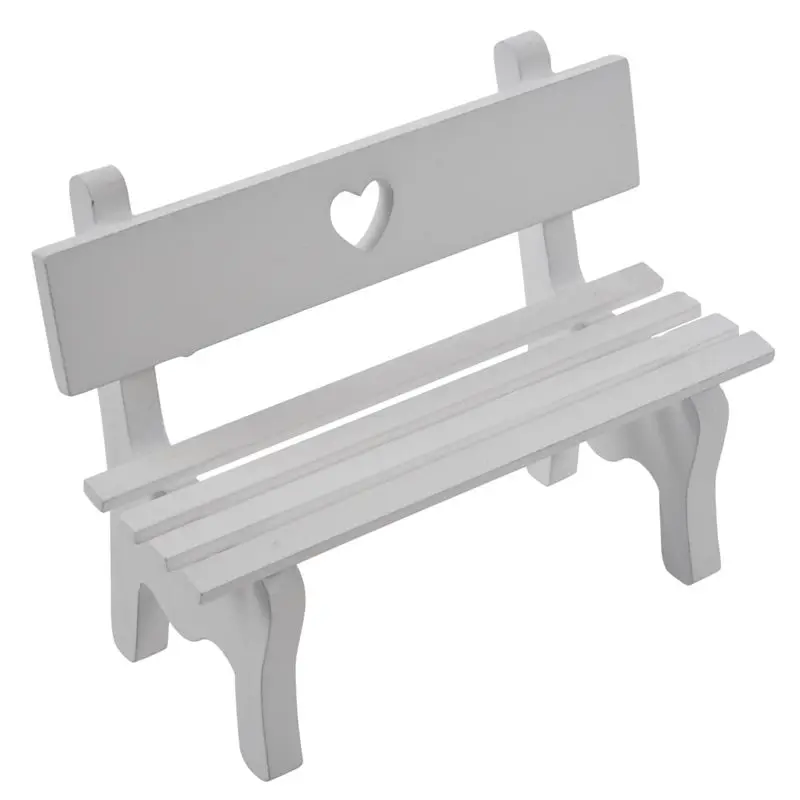 

Mini Fairy Garden Wooden Chair Bench Model Wedding Doll House Decor Kids Gift
