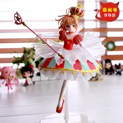 Новый 27 см без базы аниме Card Captor Sakura мини цифры Kinomoto Сакура Daidouji Tomoyo PVC Фигурки игрушки Cardcaptor