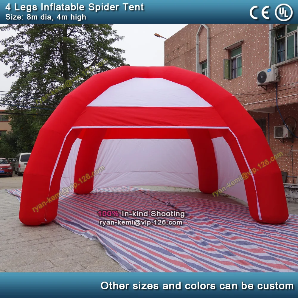 8m 4 legs inflatable spider tent with removable door