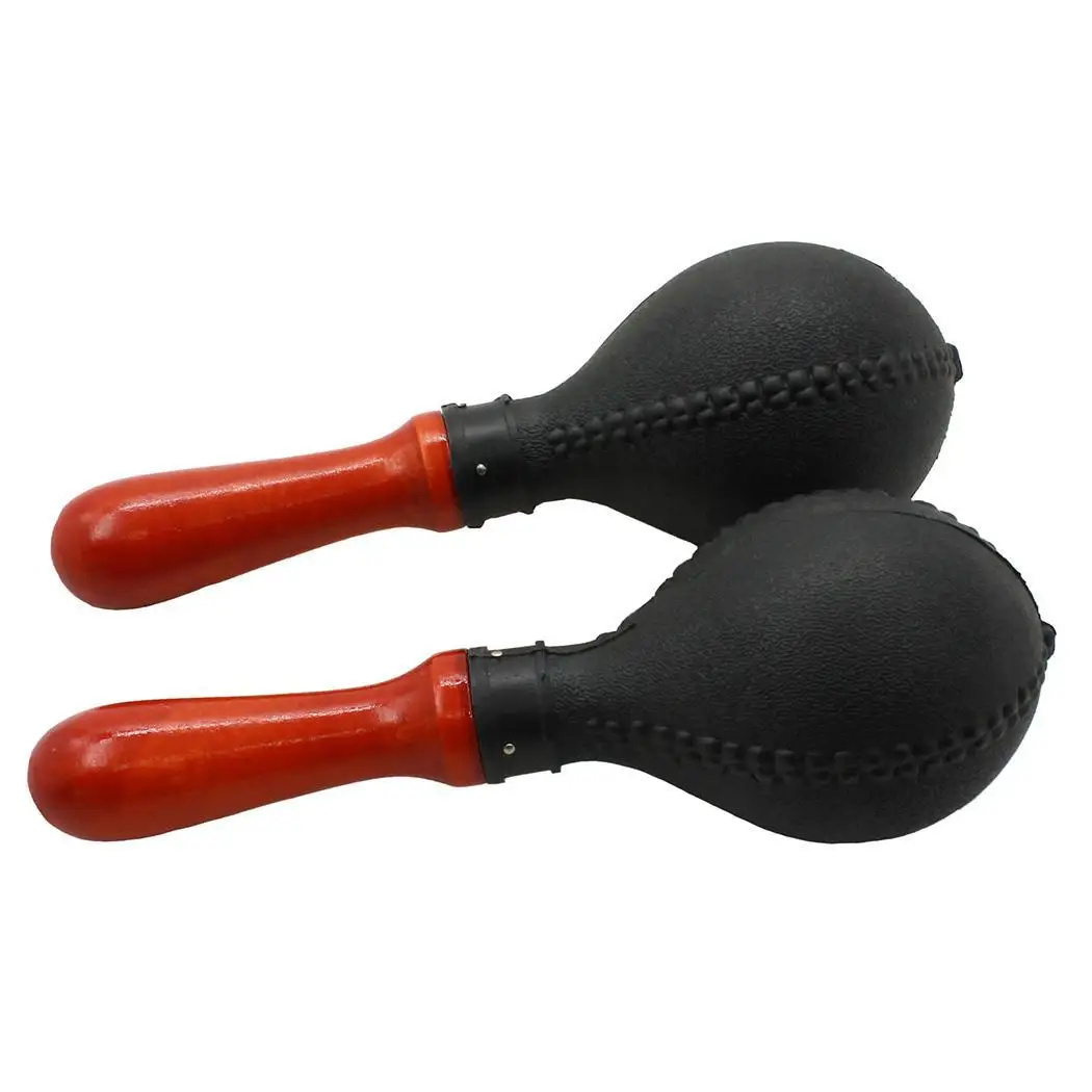 Wood Percussion Early Education Musical Toy Sand Hammer Rattles Red, Black