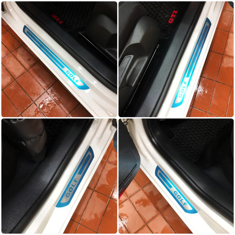 

4pcs/lot ultra-thin Stainless Steel Door Sill Scuff Plate for VW Volkswagen Golf 6 car styling car accessories