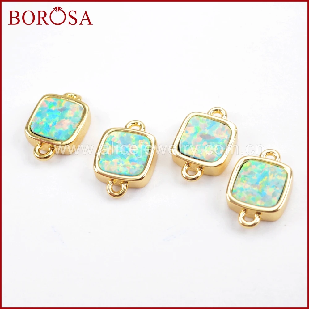BOROSA 10 шт. новые золотые белые японские опаловые ободки соединители Мужские