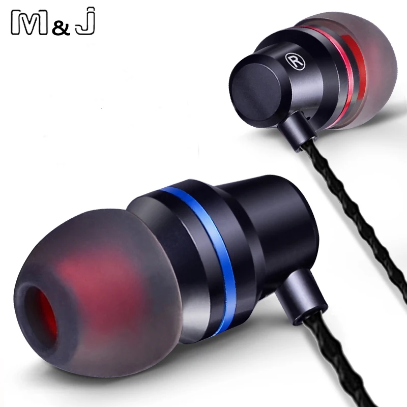M & J V1 Dalam Telinga Jelas Bass Earphone Fine Workmanship Headset Dengan Mikrofon fone de ouvido Untuk Telefon Iphone Sumsang Xiaomi PC DM1
