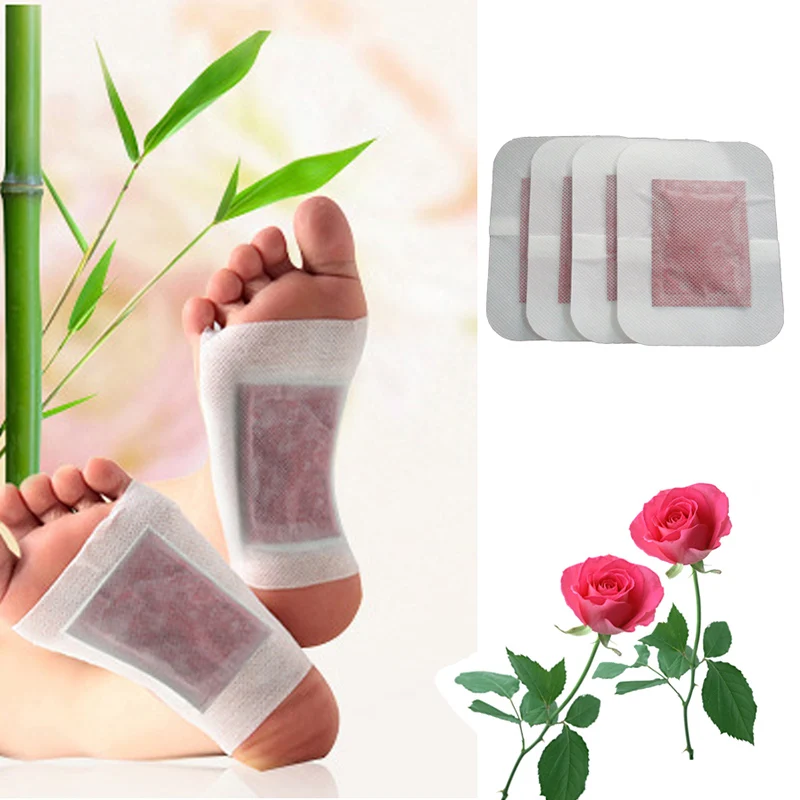 4Pcs Antistress Detox Foot Patches Pads Body Toxins Feet Slimming Cleansing Herbal Adhesive Skin Foot Massage Health Rose Flavor-2