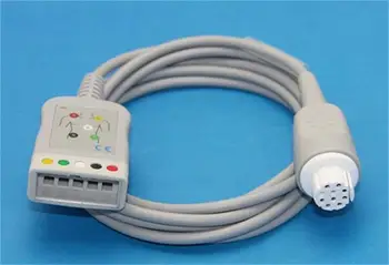 

Datex-Ohmeda ECG trunk cable 3 lead 5 lead AS/3 CS/3 S/5 Cardiocap 1 2 5 Light monitor Satliteplus ASP style 10pin>ASP AHA IEC