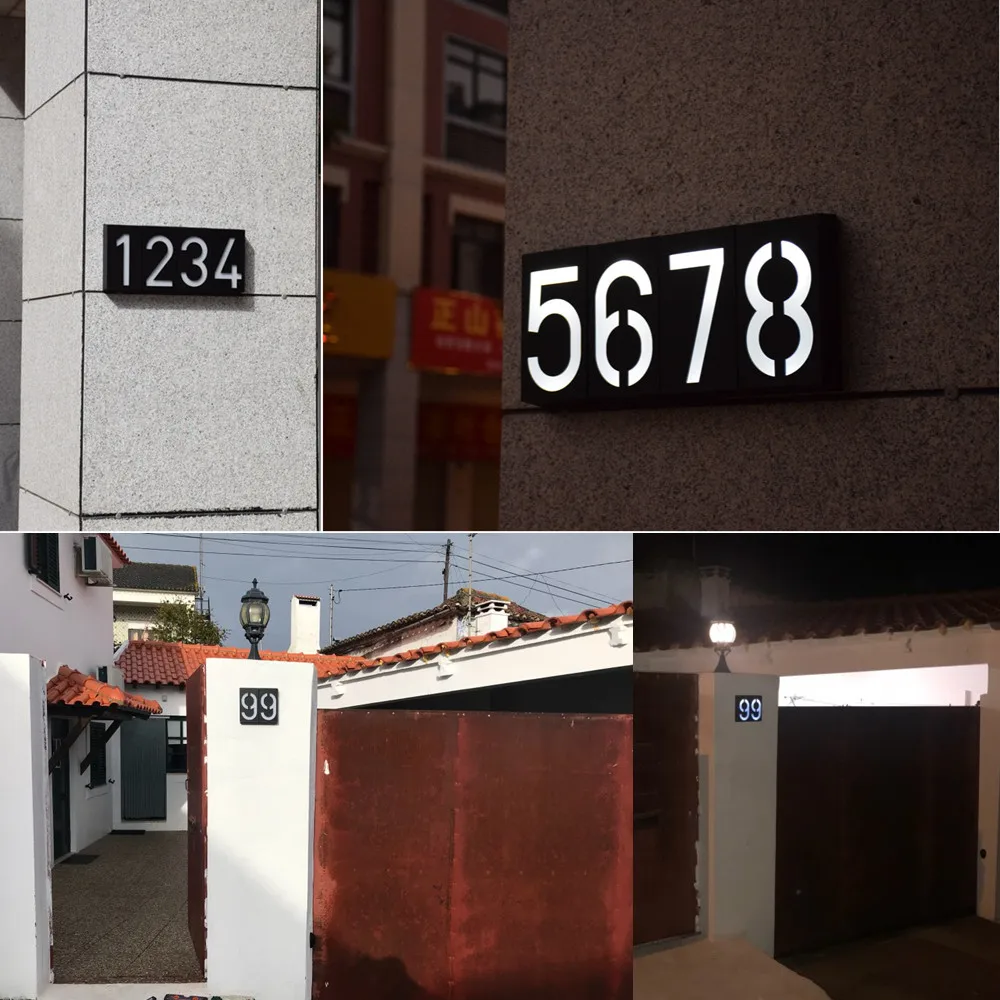 Солнечных батареях настенное крепление 6 светодиодные лампы освещения doorplate