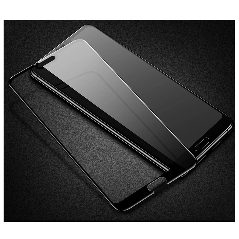 Закаленное стекло с черными краями для защиты экрана Huawei Honor 10 прозрачная