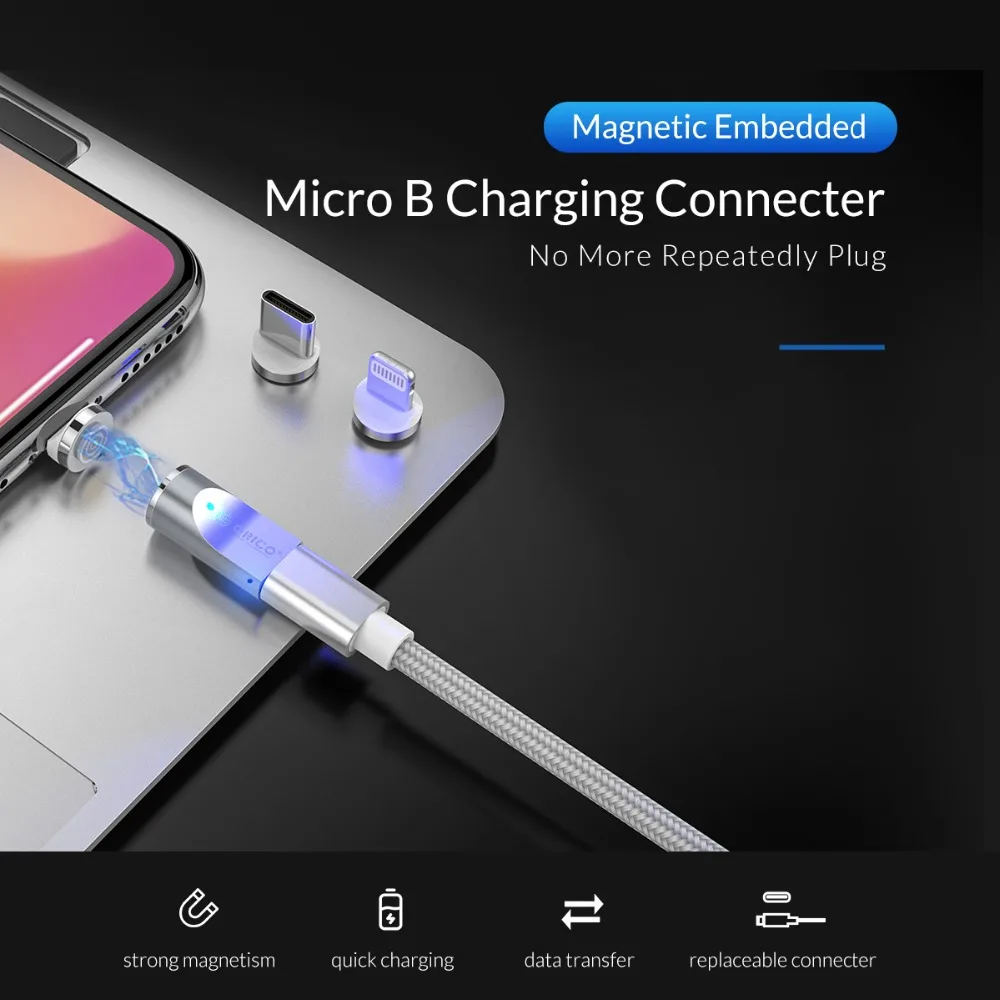 Магнитный адаптер ORICO Micro USB OTG адаптер для зарядки и синхронизации данных для iPhone/Android магнитный разъем type-c