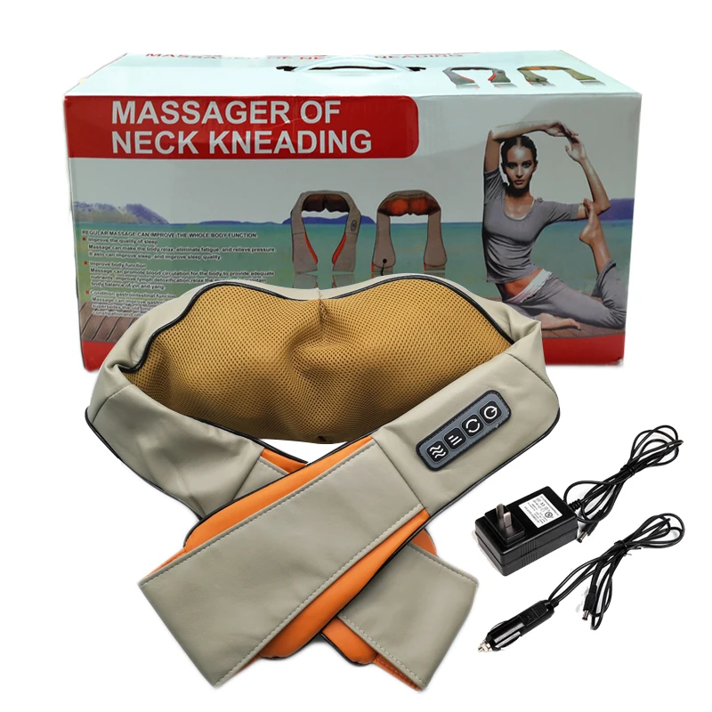 U Shape Car/ Home Electric Heating Shiatsu Neck Massager Cape Infrared Kneading Therapy Ache Shoulder Back Massageador Relax