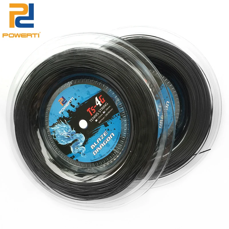 POWERTI TS-4G 1.3mm Tennis String Polyester 200m Reel Tennis String Sport Gym Tennis Racquet Training Tennis Lines for Outdoor