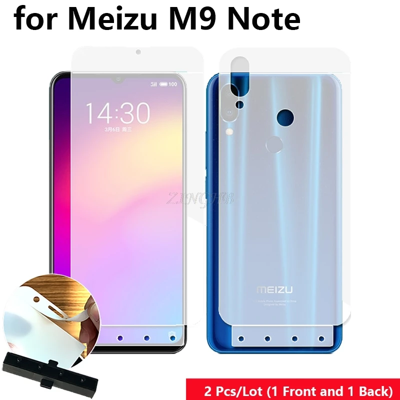 

2 Pcs/Lot Front & Back Fingerprint Sensor Auto Fixed Scratch Proof Hydrogel Screen Protector for Meizu Note 9 6.2" M9 Note