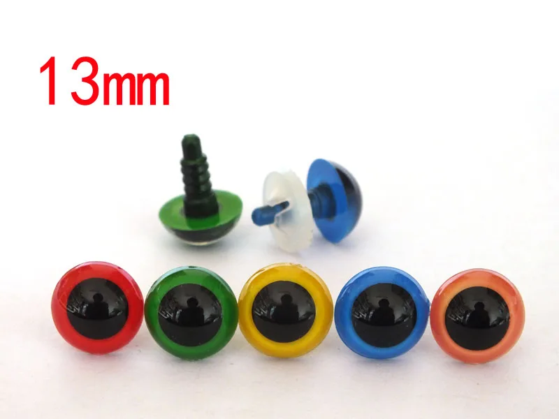 13mm 50pcs Non toxic safety eyes bear eyes with washer top quality mixed color font b