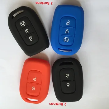 

Skin Silicon Remote Car Key Fob Case Cover For Renault Logan Clio Duster Sandero Captur Laguna Scenic 2 3 Button Shell Accessory