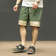 apanese Ретро Свободные повседневные шорты хлопок мужская Шорты