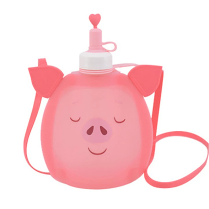 Love Heart Piglet силиконовая форма медведя детская сумка для воды чайник наружная Складная чашка креативный герметичный Портативная сумка для воды
