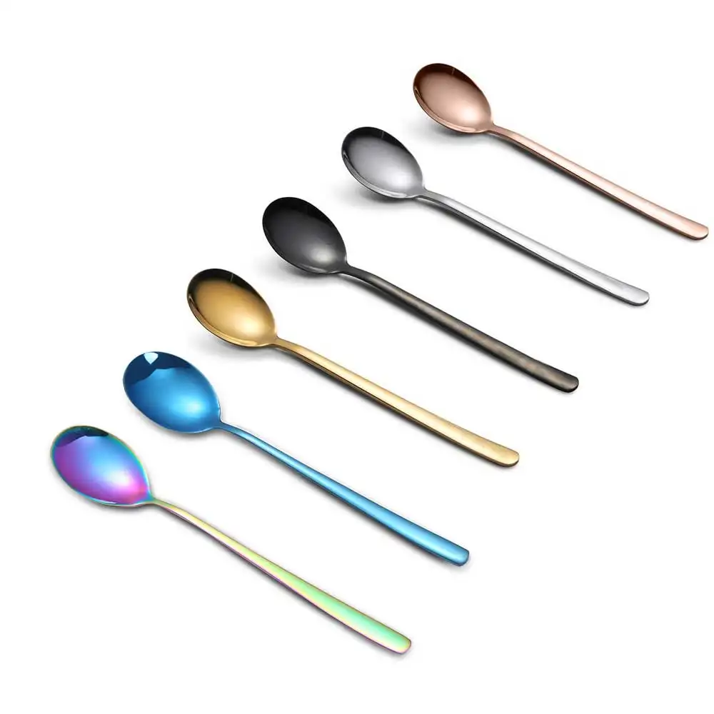 

304 Stainless Steel Spoon With Long Handle Ice Spoon Coffee Spoon Tea Home Kitchen Tableware Spoons Size 20.6 CM
