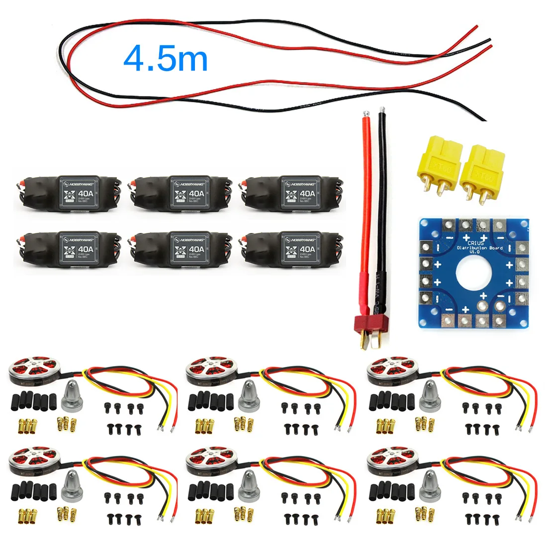 F04997-E JMT Assembled Kit : 40A ESC Controller 750KV Motor Connection Board Wire for 6-Aix Drone Multi Rotor Hexacopter | MobileSpyGadgets