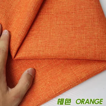 

Orange Compound lining Linen Fabric Sofa Cushion Fabirc Sewing Cloth Outdoor Linen Blend Fabric Upholstery 58" wide Per Yard