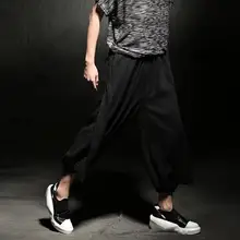 27-44! мужская одежда Лодыжки длина брюки мужские 9 брюки мужские льняные шаровары брюки плюс размер певица костюмы