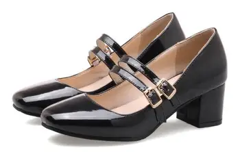 

Zapatos Mujer Fasion Laides Women Pumps Party Women Shoes Woman High Heels Ankle Strap Girls Patent Leather Nice G61511