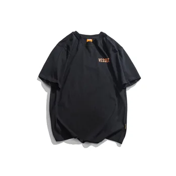 

2019 Spring And Summer New Chinese Style Men Comfortable High Quality Sports Solid Color Harajuku Street Cotton Loose T-shirt
