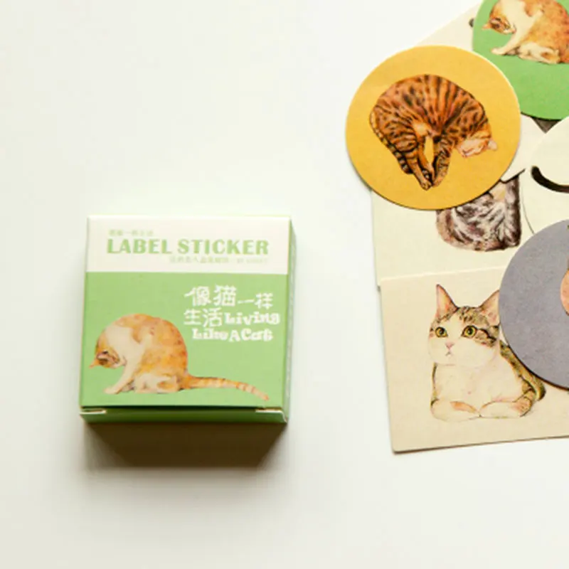 

40 pcs/box lazy cat paper sticker DIY decoration stickers of craft diary scrapbooking planner label sticker