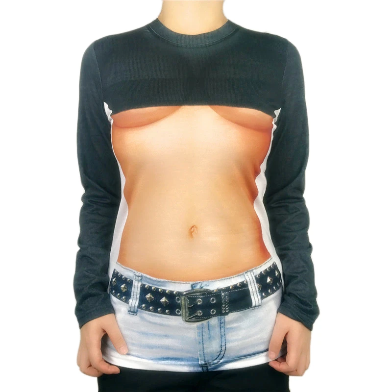 Sexy Halloween Costumes for Women Hot Girls Funny Tracky Hen Party Short Sleeve T Shirt Plus Size | Женская одежда