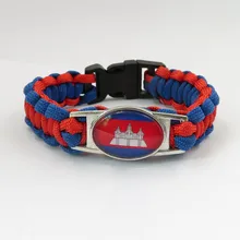 Мода Любовь Камбоджа Национальный Флаг Браслеты Шарм ручной работы Камбоджа браслеты и браслеты для женщин и мужчин флаг Камбоджи