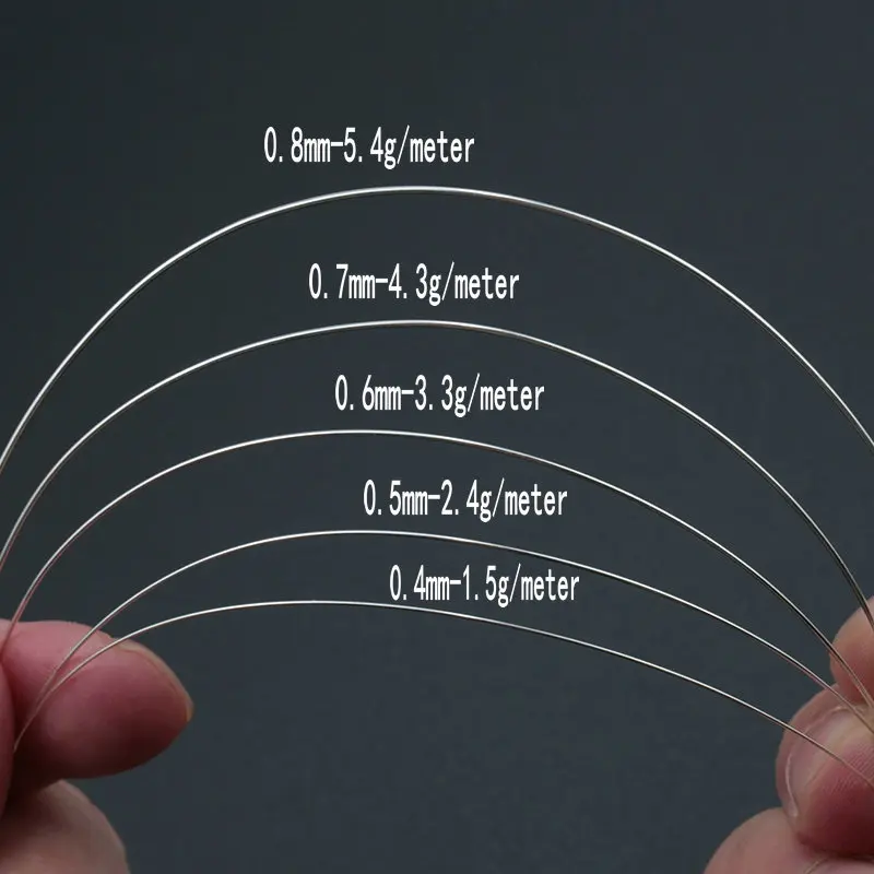 Ювелирная серебряная проволока, нить из серебра 925 пробы для ожерелий, браслетов, сережек, 0,4-0,8 мм, 1 м