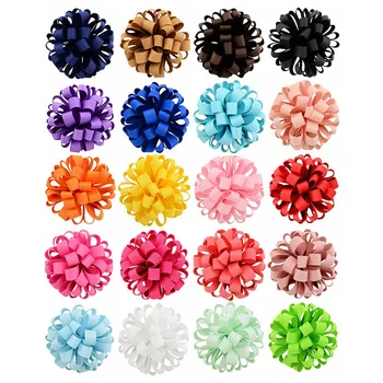 

20pcs Baby Girls Elastic Hair Bands Rubber Gum DIY Grosgrain Ribbon Flower Women Hair Bands Kid Ponytail Holder Hair Accessories