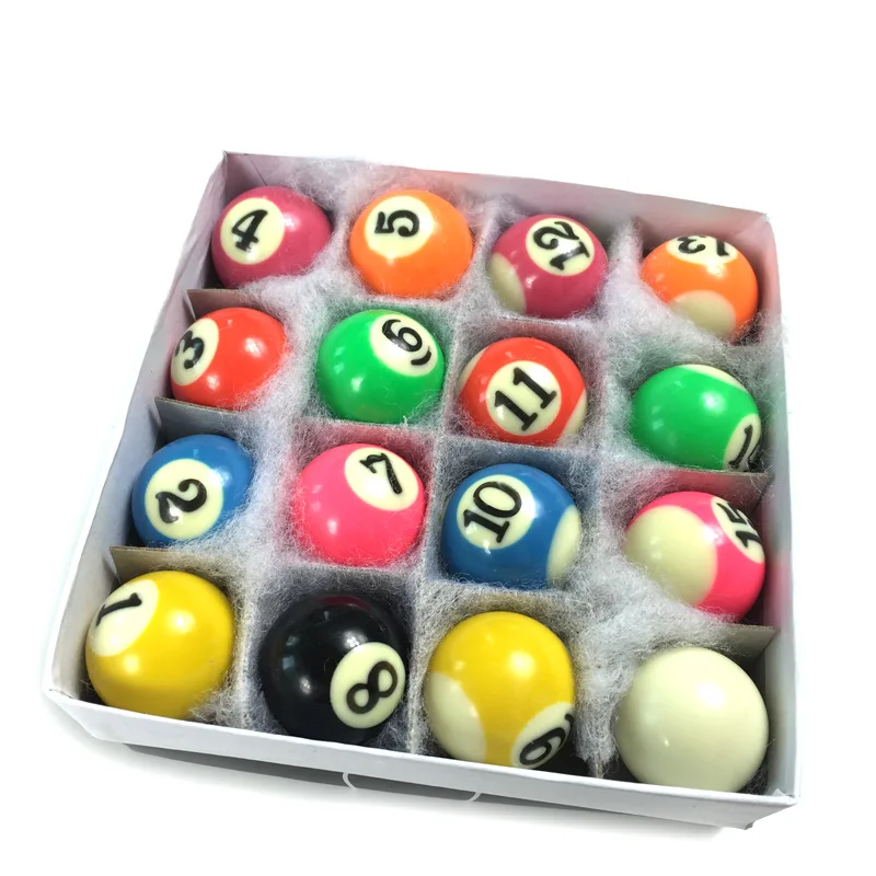 25mm hard resin full set Billiard Pool balls for Children pool table complete set of Children Billiard balls