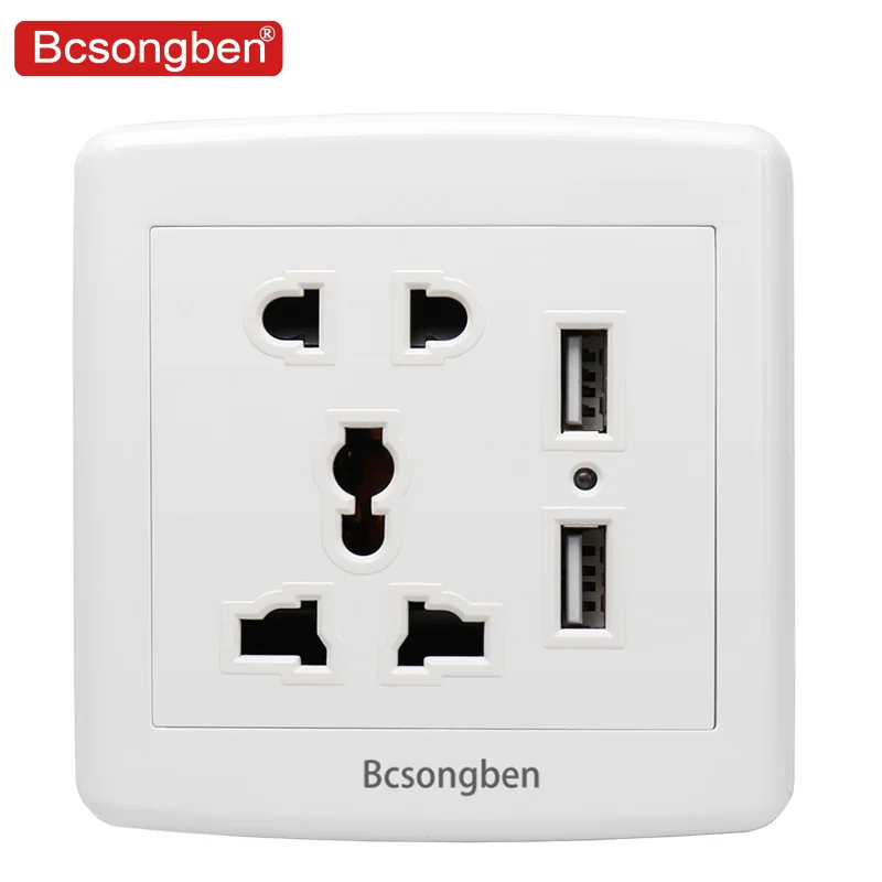 

Bcsongben Standard 2.1A USB Wall pop plug Socket Home Wall Charger 2 Ports USB Outlet Power Charger For Phone White kitchen