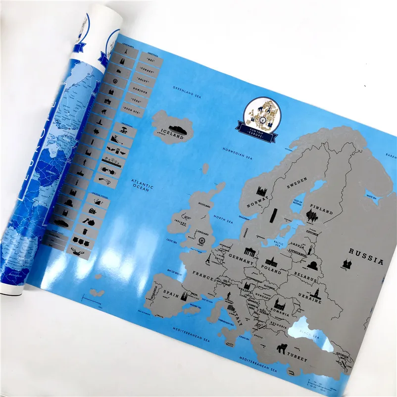 Новое поступление креативная скретч Европа карта DIY художественная бумага путешествия личный знак украшения стены подарок 55