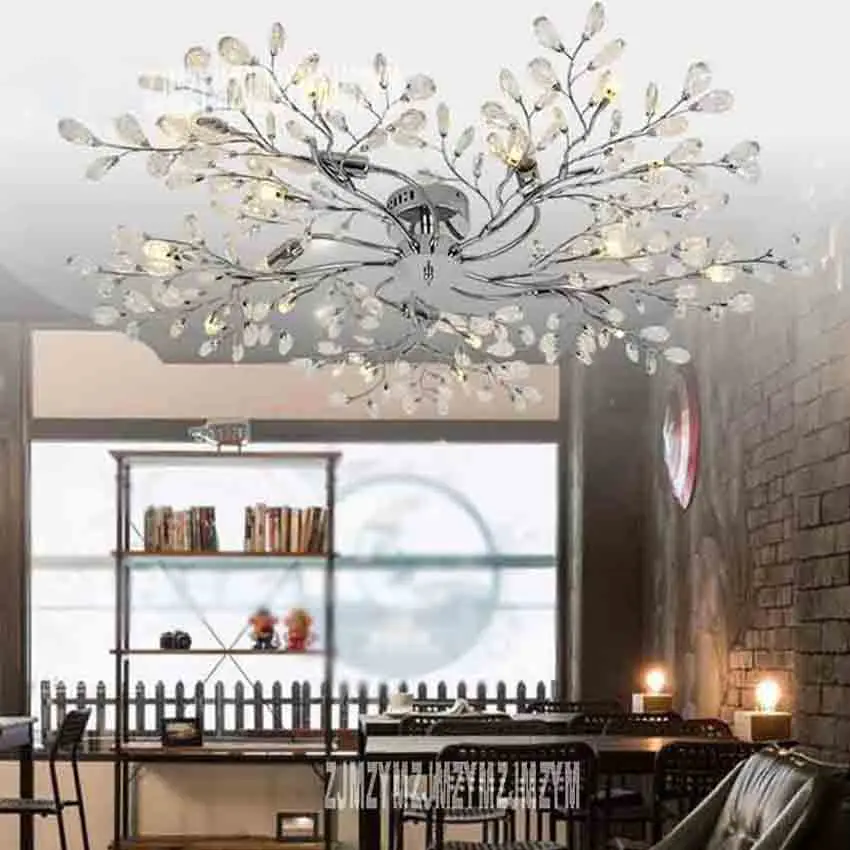 

XLM1903 Creative Nordic LED Ceiling Light Iron Arts Crystal 15 Lights Dia 110cm living room Decor Lighting Room Lamps 25-30m2