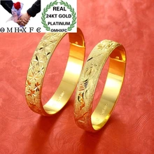 OMHXFC venta al por mayor de moda europea mujer novia boda cumpleaños regalo Vintage dragón Phoenix ancho 24KT brazalete de oro ES192