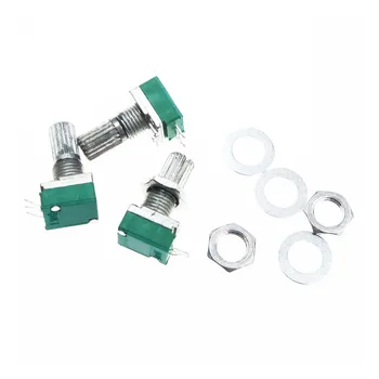 

3Pcs Knurled Shaft Single Linears B 10K ohm Rotary Potentiometer 6mm
