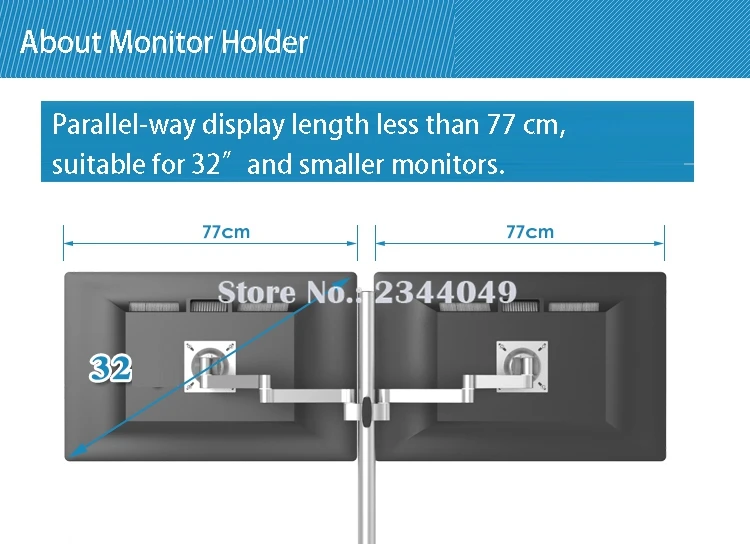 Двойной монитор для 1"-32" ЖК-светодиодный рычаг-держатель монитора крепление для телевизора загрузка 8kgs