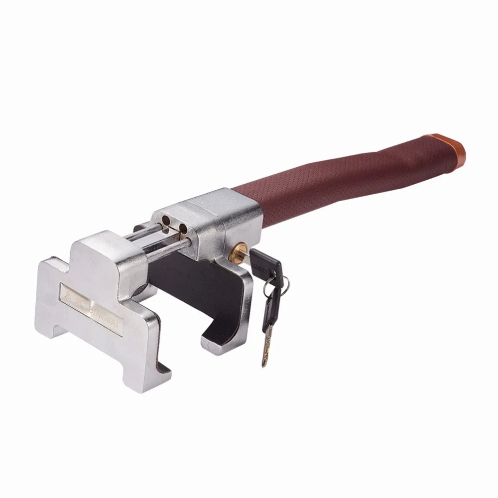 Kopen Universele Auto Lock Voertuig Auto Top Mount Stuurwiel Lock Anti Diefstal Beveiliging Slot Met Sleutels Anti Diefstal Apparaten