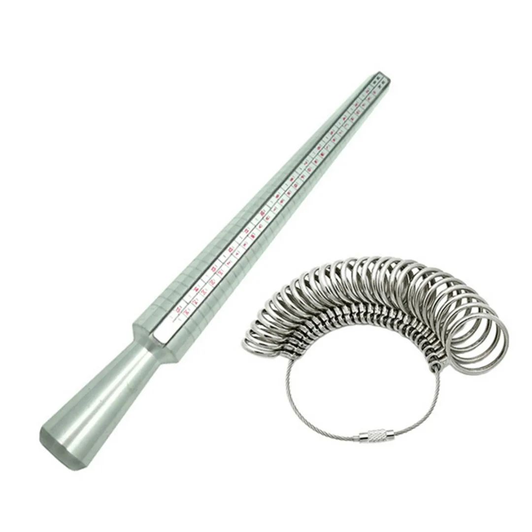 Shellhard Standard Jewelry Tools & Equipments Ring Sizer Set Mandrel Finger Gauge Stick Measuring Sizes Vintage DIY Jewelry Gift
