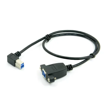 

10pcs/lot CY USB 3.0 Back Panel Mount B Type Female To Right Angled 90 Degree B Type Male Extension Cable 0.5m