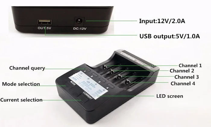 Liitokala Lii-500 интеллектуальное 4 слота lcd литий-ионное зарядное устройство+ адаптер ЕС Быстрая зарядка защита от перегрузки