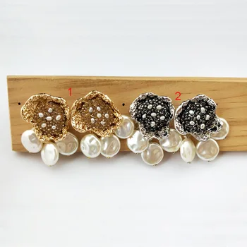 

5 Pairs Rhinestone Crystal Pave pearl Dangle earrings,handcrafted jewelry dangle earring ER813