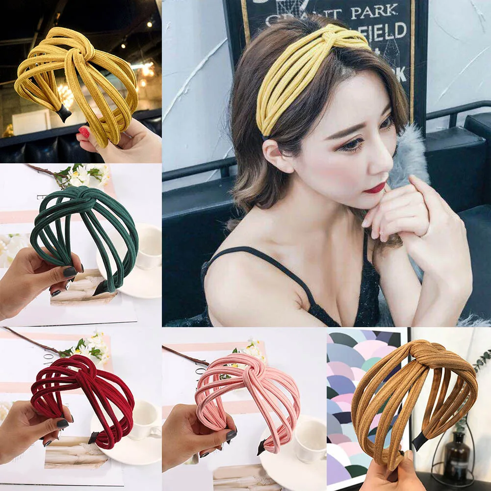 

1PC Korean New Fashion Wide Headbands Simple Solid Color Women Girls Stretchy Elastic Hair Bands Washing Travel Hair Accessories