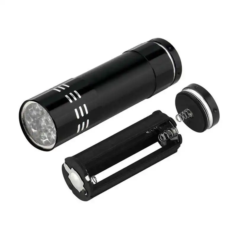  Super bright Mini Aluminum UV Ultra Violet 9 LED Flashlight Blacklight Torch Light Lamp powerful led flashlight #4S6 (3)