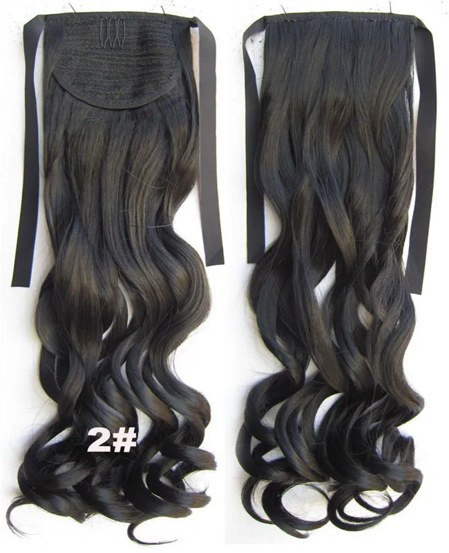 80g/pc synthetic hair ponytail curly ribbon ponytail clip in extension
