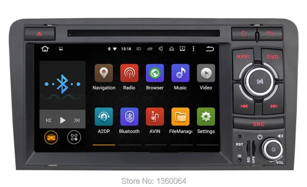 Flash Deal 7" Android 5.1.1 GPS Navigation 1024*600 Car Quad Core Double Din Radio Head Unit For Audi A3/S3 Radio System Auto DVD Player 2