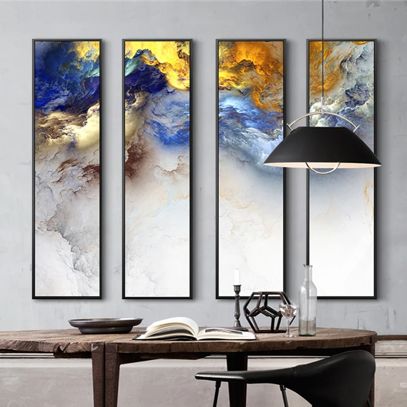 Onlinepharmacies Soj 安い 現代中国絵画4ピースキャンバス絵画抽象風景絵画版画現代リビングルーム 寝室の装飾壁アート 通販 価格