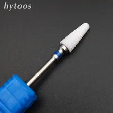 HYTOOS Ceramic Burr Nail Drill Bit 3/32″ Rotate Milling Cutter Bits For Manicure Electric Nail Drill Accessories-L0614T