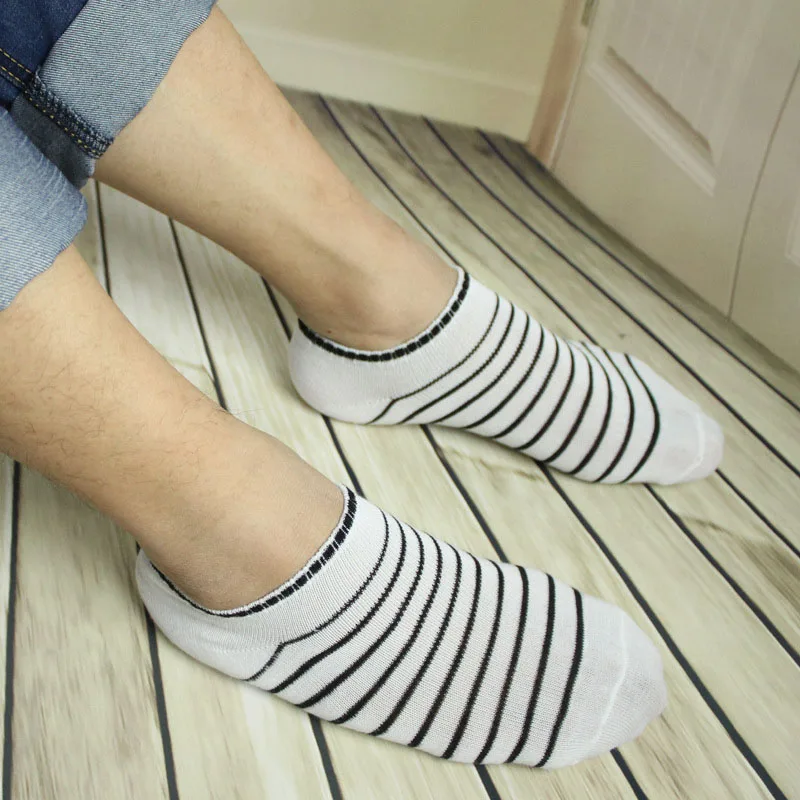 Urgot 5 пар/лот, мужские носки, летние модные полосатые хлопковые носки-башмачки, короткие носки по щиколотку, мужские низкие невидимые носки Meias