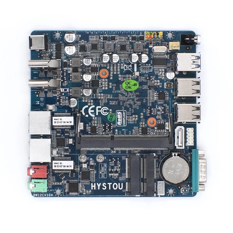 Hystou Мини ПК Nano ITX Промышленная материнская плата 12*12 см Intel N3160 безвентиляторный X86